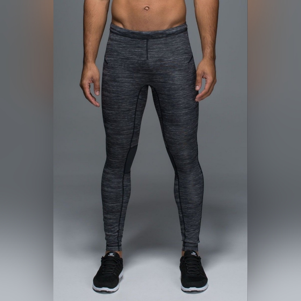 Lululemon Surge Tight Oki Heathered Print Black  Deep Coal Men’s Size Small